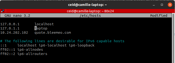 Figure 6: "/etc/hosts" screenshot