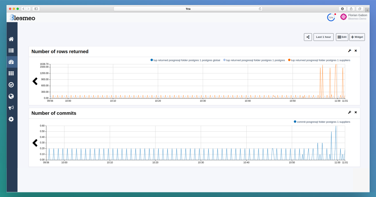 Figure 4: PostgreSQL dashboard screenshot
