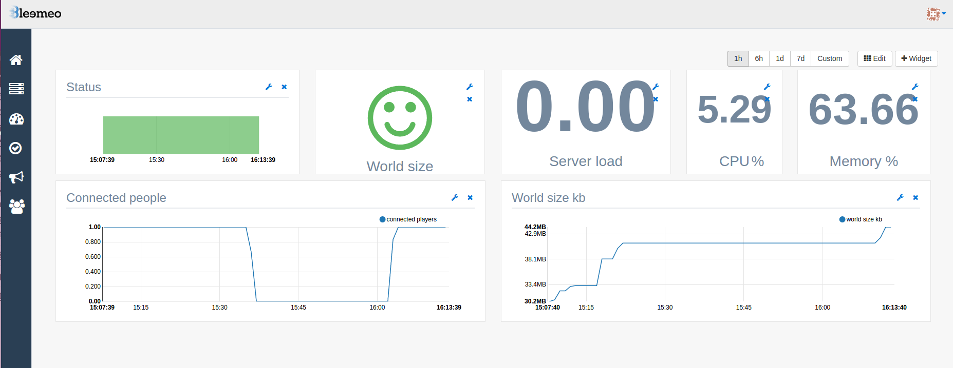 a Minecraft server monitored with Bleemeo.