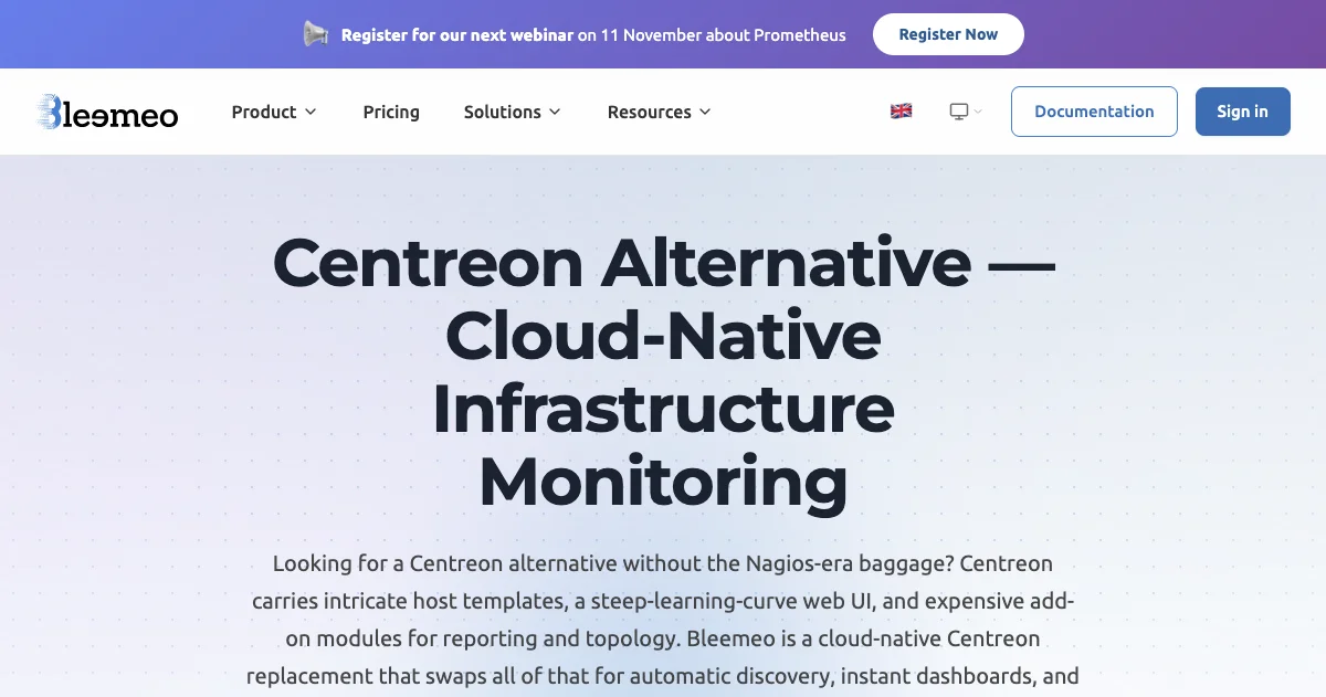 Centreon Alternative — Simpler Infrastructure Monitoring | Bleemeo