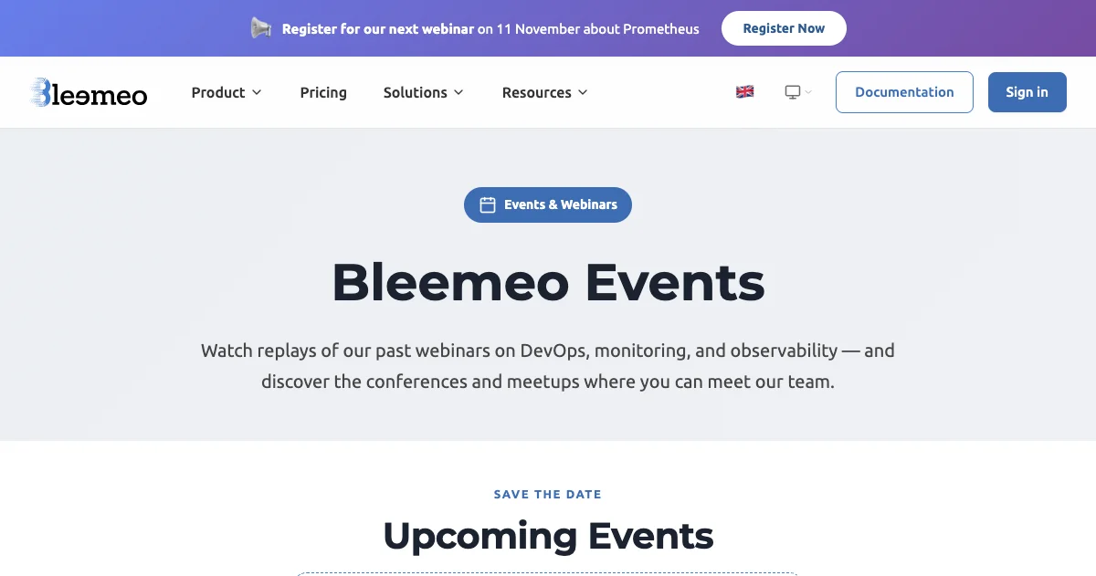 Events — Webinars & Monitoring Conferences | Bleemeo