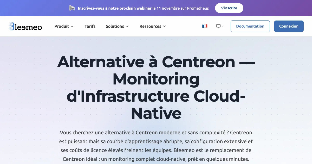 Alternative à Centreon — Monitoring Simplifié | Bleemeo