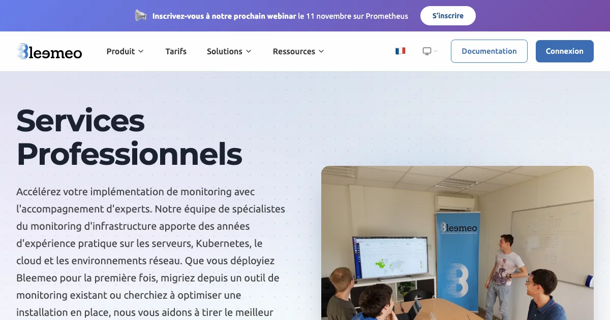 Services Professionnels — Support Expert en Monitoring | Bleemeo
