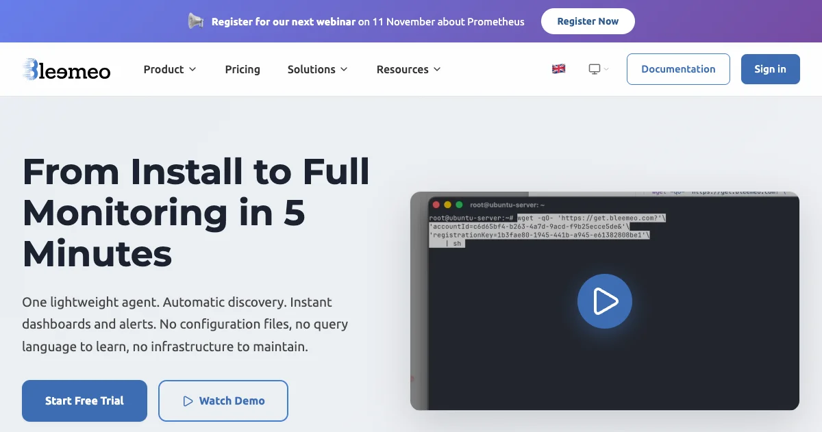 How It Works — Install to Full Monitoring in 5 Min | Bleemeo