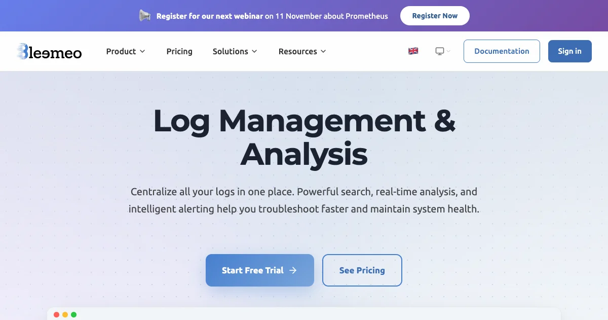 Centralized Logs Management — Log Analysis | Bleemeo